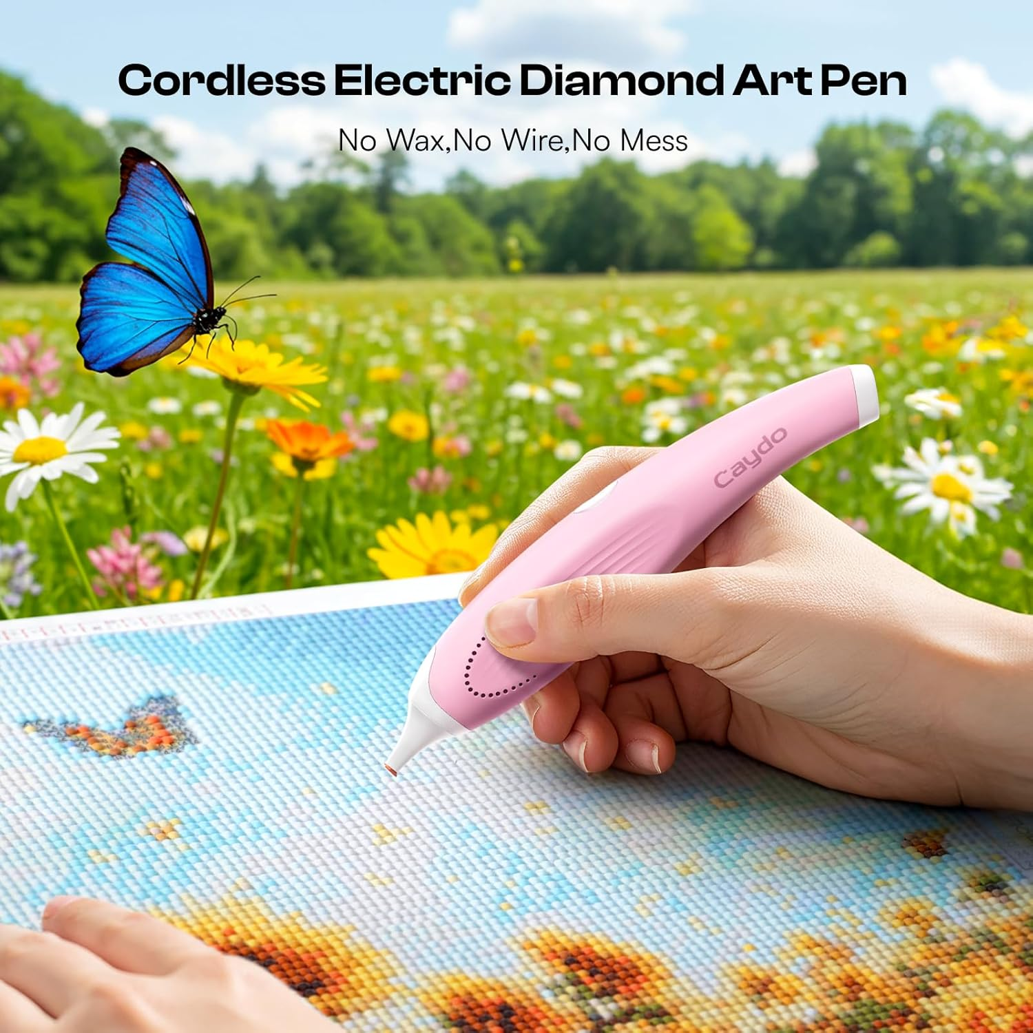 Caydo Cordless Electric Diamond Painting Pen, E-Painter for Diamond Painting - Diamond Art Pen with Vacuum Technology, Ergonomic Design & Storage Tray &ndash; No Wax, Patented (Pink) image number 3