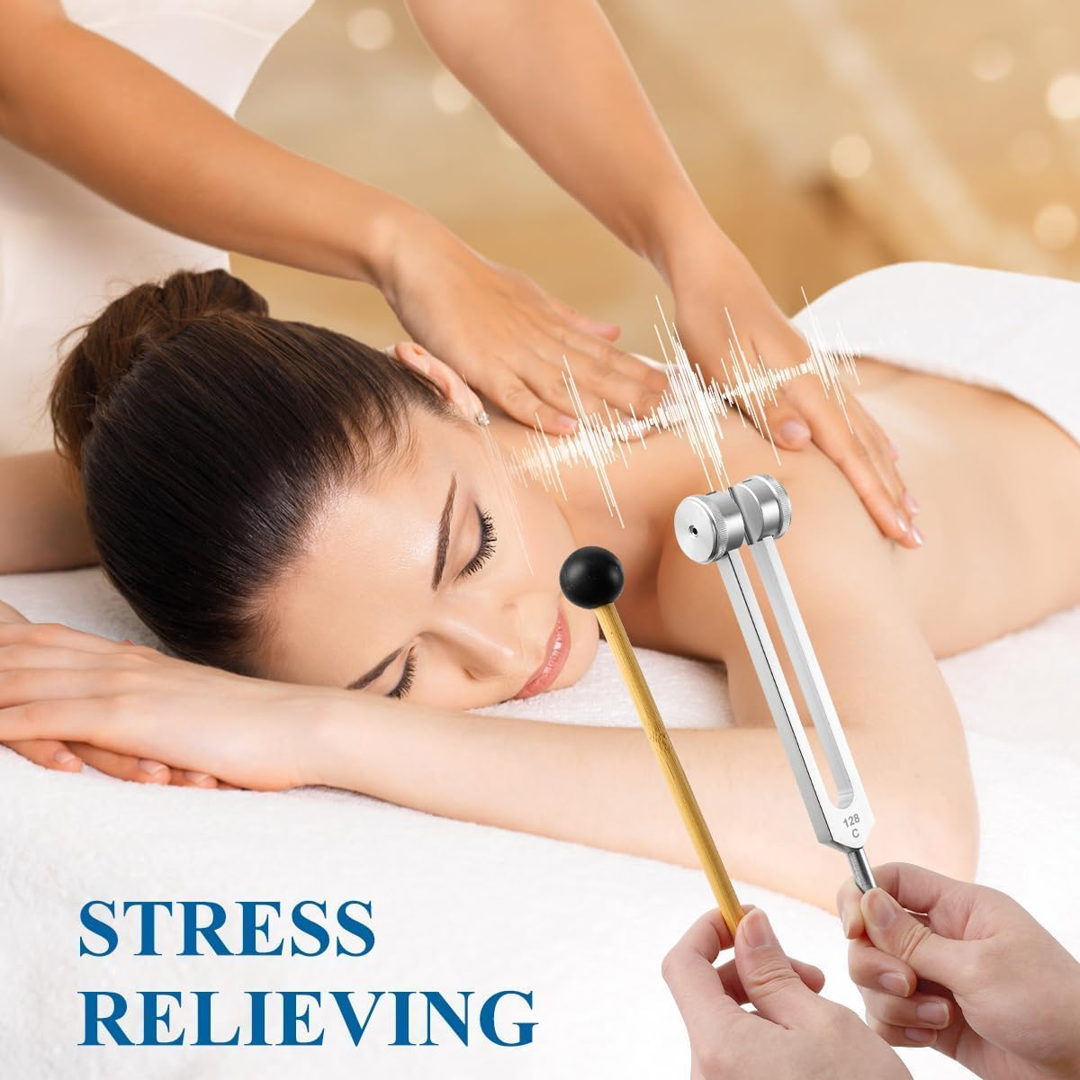 Tuning Fork Set (128Hz, 256Hz, 512Hz) with Reflex Hammer & Storage Bag - Professional Grade Aluminum Alloy Forks for Sound Healing, Chakra Balancing, Medical Exams & Yoga Therapy image number 6