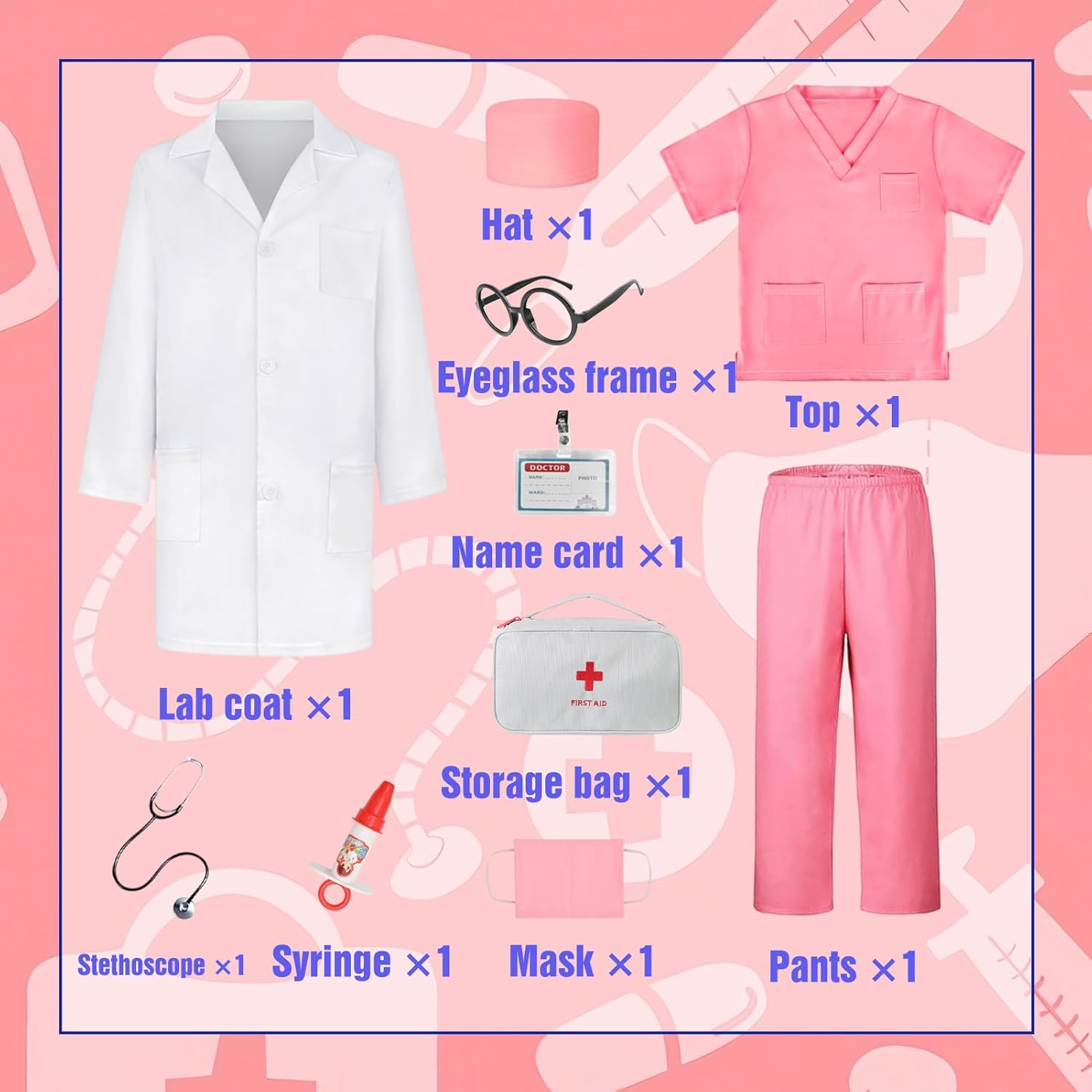 Doctor Costume for Kids, Doctor Accessories Carnival Party Cosplay image number 2