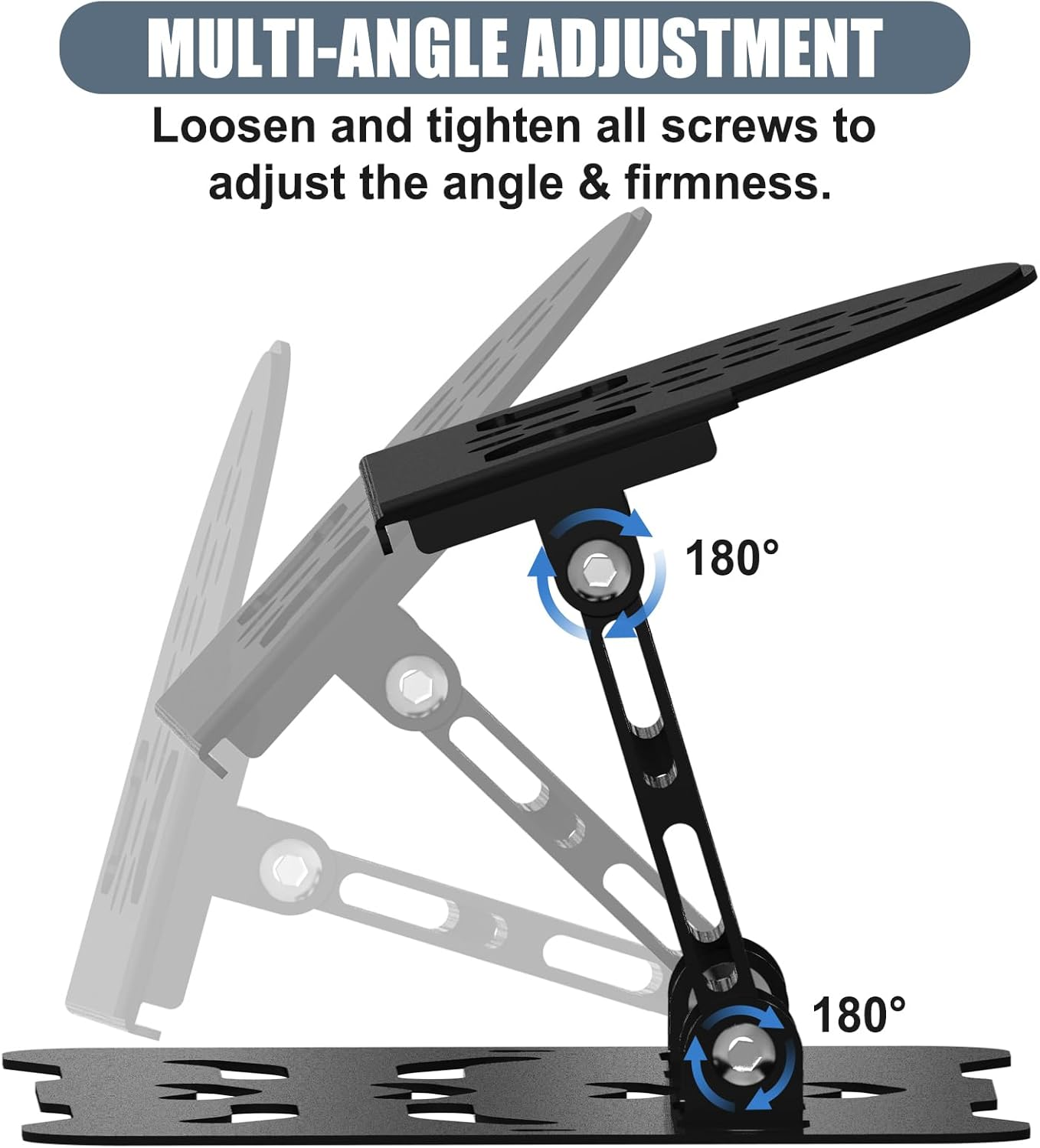 2-Be-Best Adjustable Projector Stand, 3-In-1 Desk/Wall/Ceiling Mount with 180&deg; Dual-Axis Rotation, Carbon Steel Desktop Projector Mount, Universal 1/4" Screw, Compatible with Most Projectors image number 4