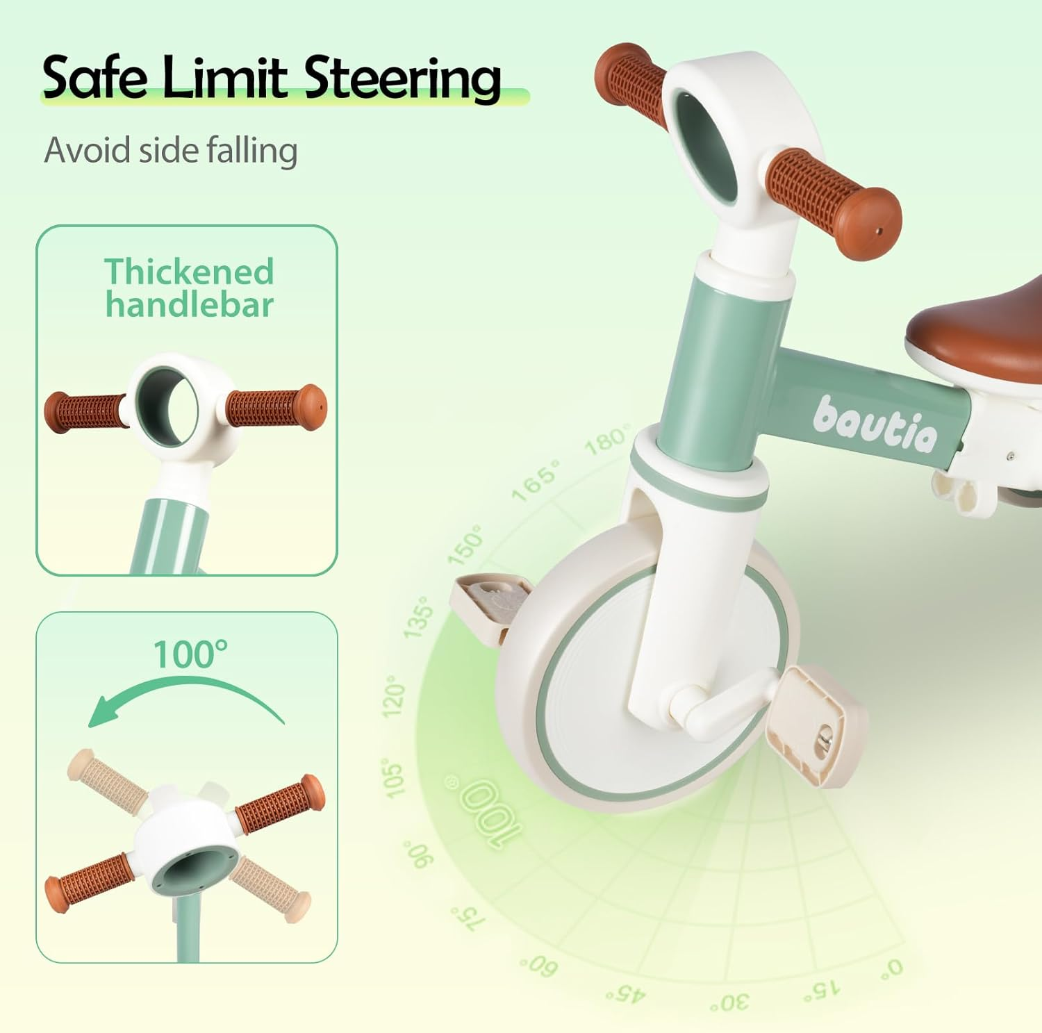 4 in 1 Tricycle for Toddlers 1-3 Baby Balance Bike 1 2 Year Old Boy Girl Gift, Bicycle for Kids Toy with Removable Pedals image number 6