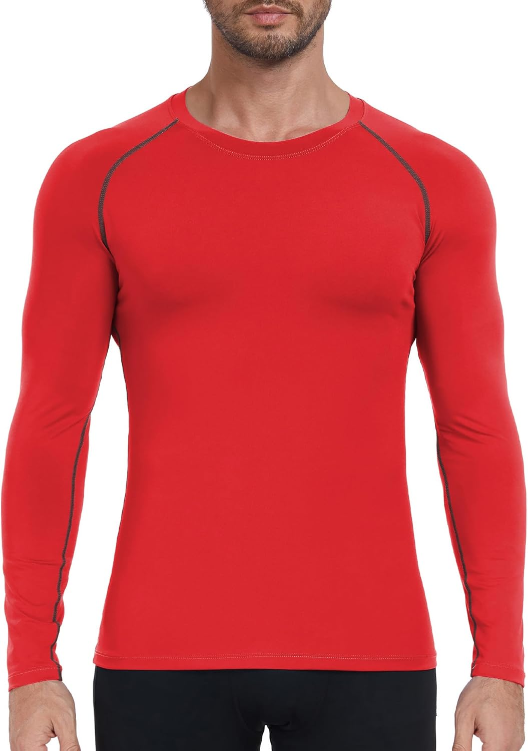 LOMGXIU Men'S Workout Shirts Sports Running Long Sleeve Shirts image number 3