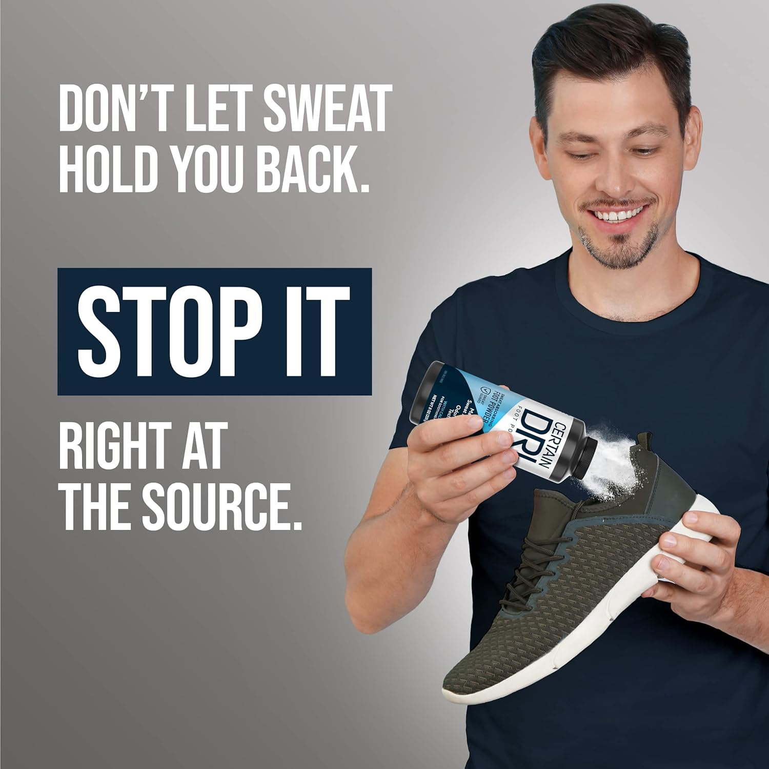 Certain Dri Foot Powder for Men & Women - Talc-Free, Maximum-Sweat Absorption & Odor Control - Calamine-Infused, Anti-Friction Formula - Gentle on Sensitive Skin - Shoe Deodorizer - 8 Oz image number 4