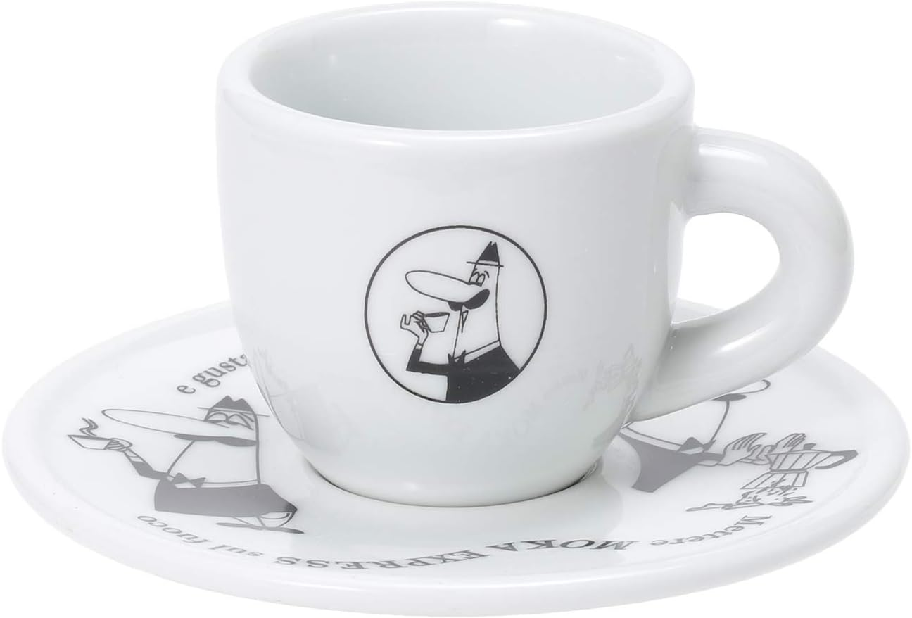 Bialetti Cup & Saucer Uncle Bialetti White Coffee Espresso Cup Set of 4 Y0TZ033 image number 5