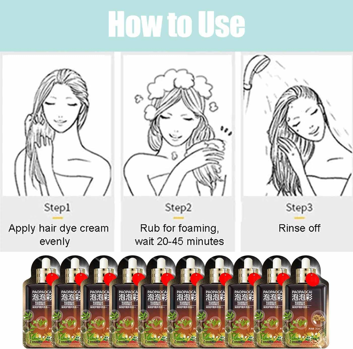 Satywig Hair Color,Plant Extract Non-Damage Hair Dye Cream,Plant Hair Dye,Multi-Plant Hair Dye Cream,Fruit Plant Hair Dye Shampoo,Plant Hair Color Cream,Dye Hair Shampoo for All Hair (Chestnut Brown) - Chestnut Brown image number 5