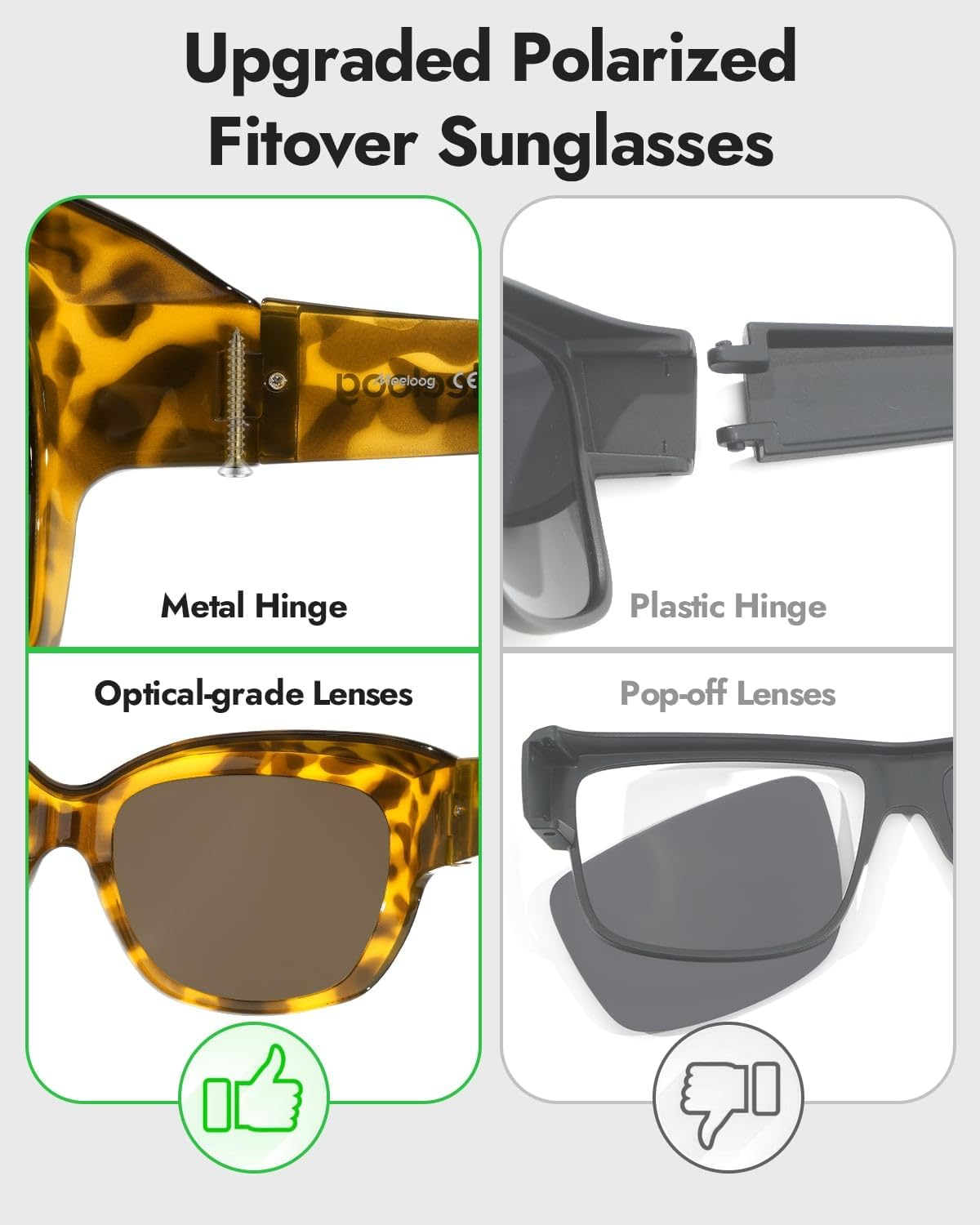 Meeloog Fit over Glasses Sunglasses for Women Oversized Polarized Sunglasses over Glasses Driving Sun Shades MST6494 image number 4