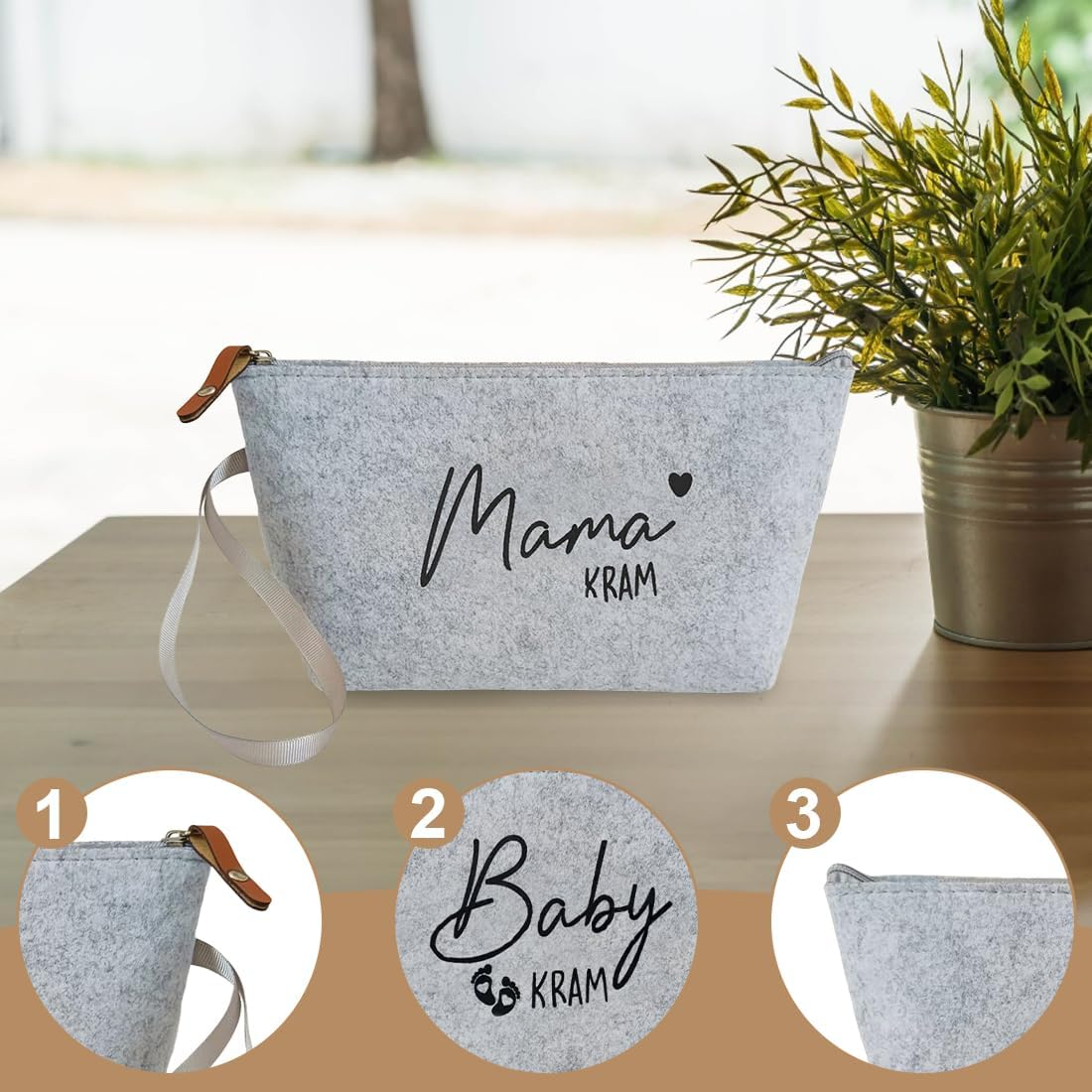 OUDQFCJ 2 Pieces Gifts for Expectant Mother Birth Baby Item Expectant Mum Gifts for Pregnant Mother Baby Shower Gifts for Mum Bag with Zip image number 3