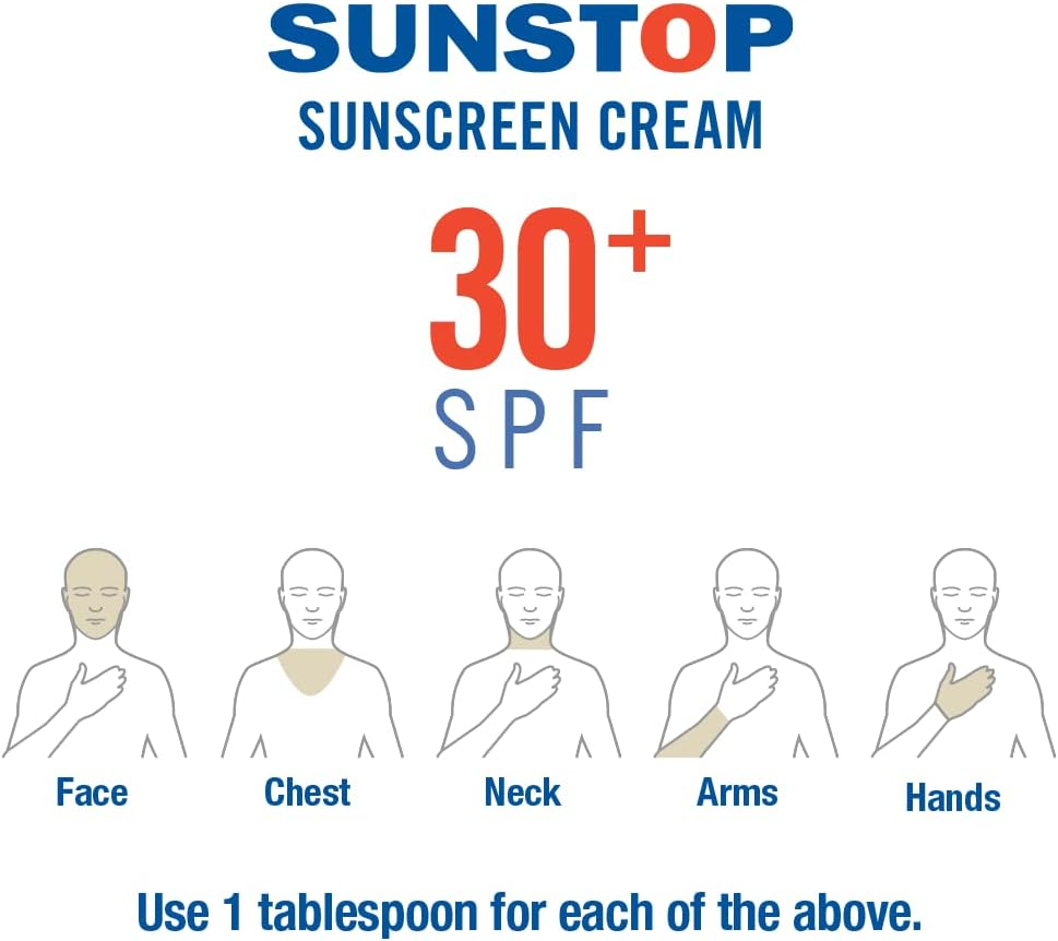 Sunstop SPF30 Sunscreen Cream, Broad-Spectrum Sunscreen, Water-Resistant Moisturizing Sunblock Lotion, Fast-Absorbing & Non-Greasy Sunscreen, 120Ml (4.05 Fl Oz)
