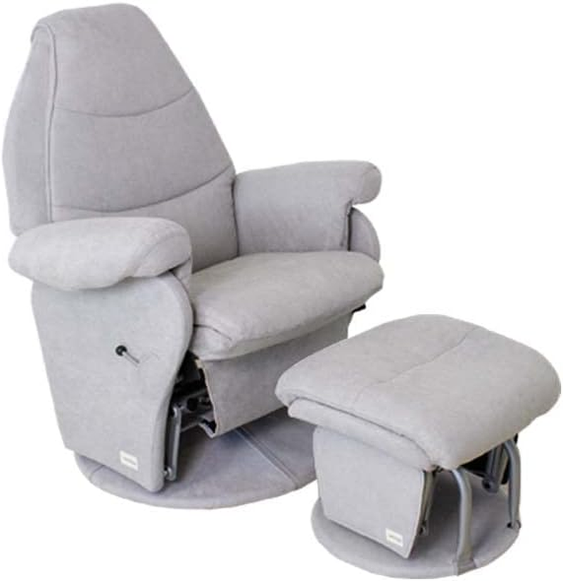 Babyhood Vogue Feeding Glider Chair and Ottoman, Steel Grey image number 3