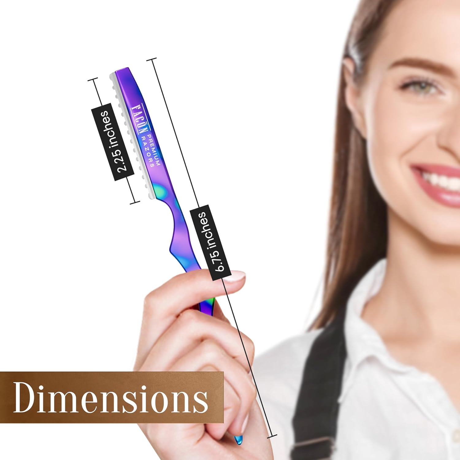 Fac&oacute;n Hair Razors for Cutting Hair - Professional Hair Styling Razor Kit with 11 Replacement Blades, Stainless Steel Hair Cutting Tool for Salon & Home, Premium Hair Thinning Texturizing Faether Razor image number 3