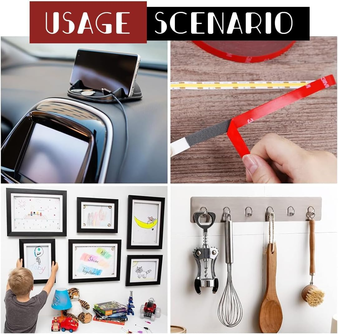 3M Double Sided Tape, Heavy Duty Foam Tape, Black Adhesive Mounting Tape, VHB-5952 Mounting Tape, 1.5Cm X 3M, Compatible with Electronics, Household Appliances, Automotive Applications - Fengea