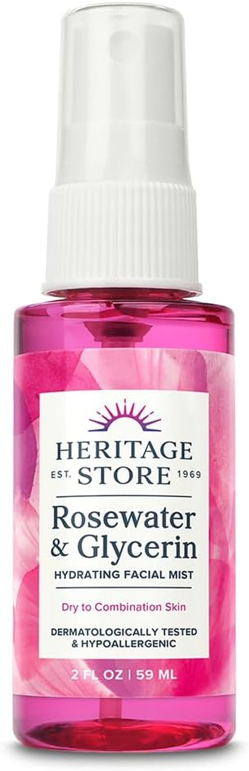 HERITAGE STORE Rosewater & Glycerin Hydrating Facial Mist - Dry Combination Skin Care - Rose Water Spray W/Vegetable Glycerine, Made without Dyes or Alcohol, Hypoallergenic, Vegan, Cruelty Free, 2Oz image number 5