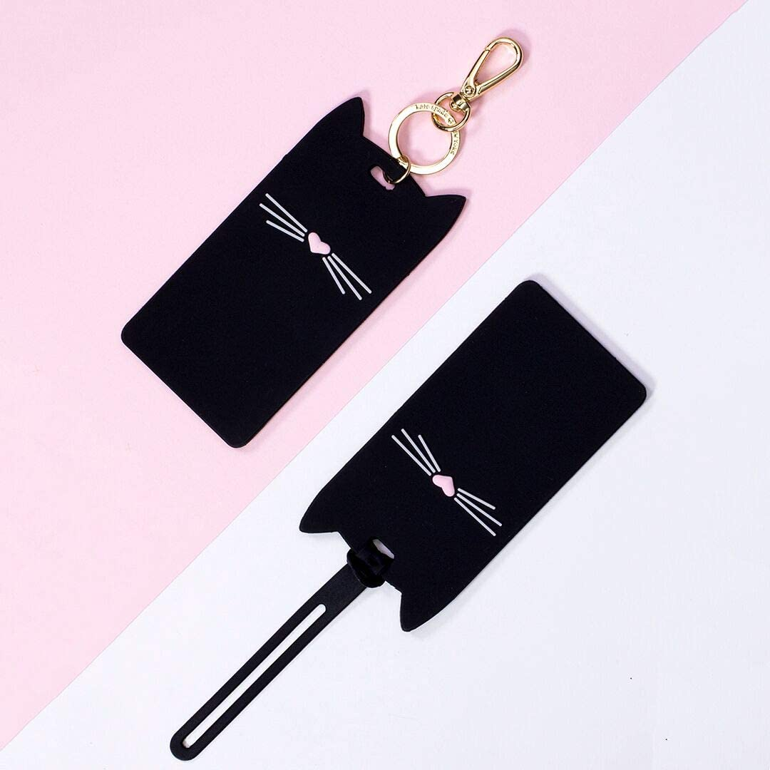 Kate Spade New York Black Cat Collection Travel Gear Featuring Id Clip, Umbrella, and Luggage Tag image number 1