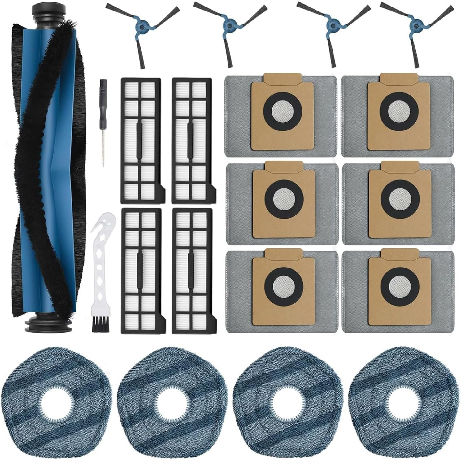 Compatible with Eufy X10 Pro Omni Robot Vacuum Replacement Kit, 21 Pieces, Includes HEPA Filters, Brushes, Mop Pads and Accessories image number 5