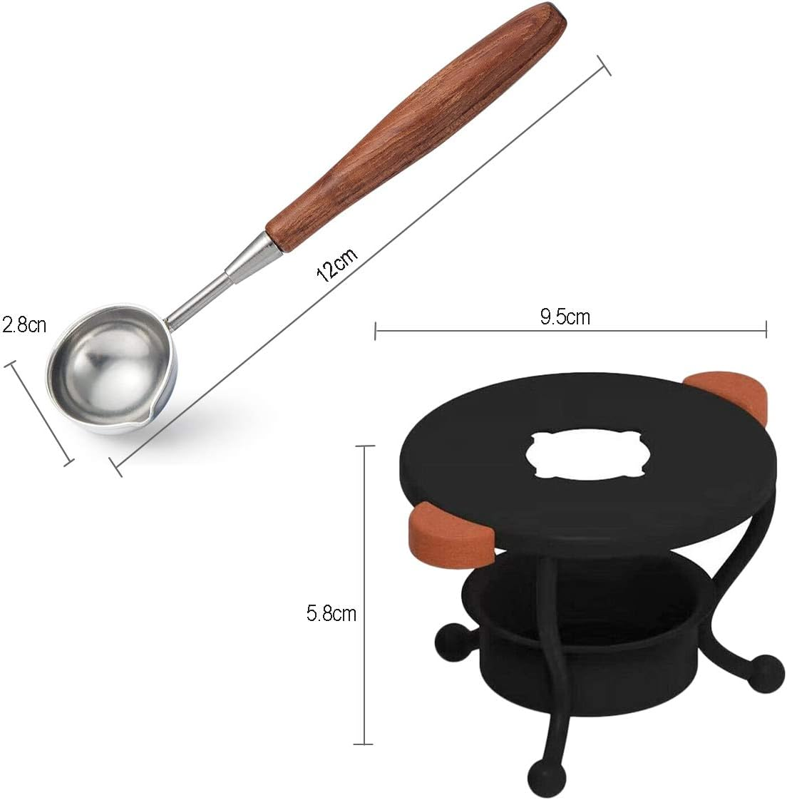 Wax Seal Warmer Wax Seal Stamp Set with Sealing Wax Furnace Tool, Wax Stamp Spoon for Melting Wax Seal Beads or Sealing Wax Sticks, Wax Seal Spoon Holder for Wedding Wax Envelope Seal Stamp image number 4