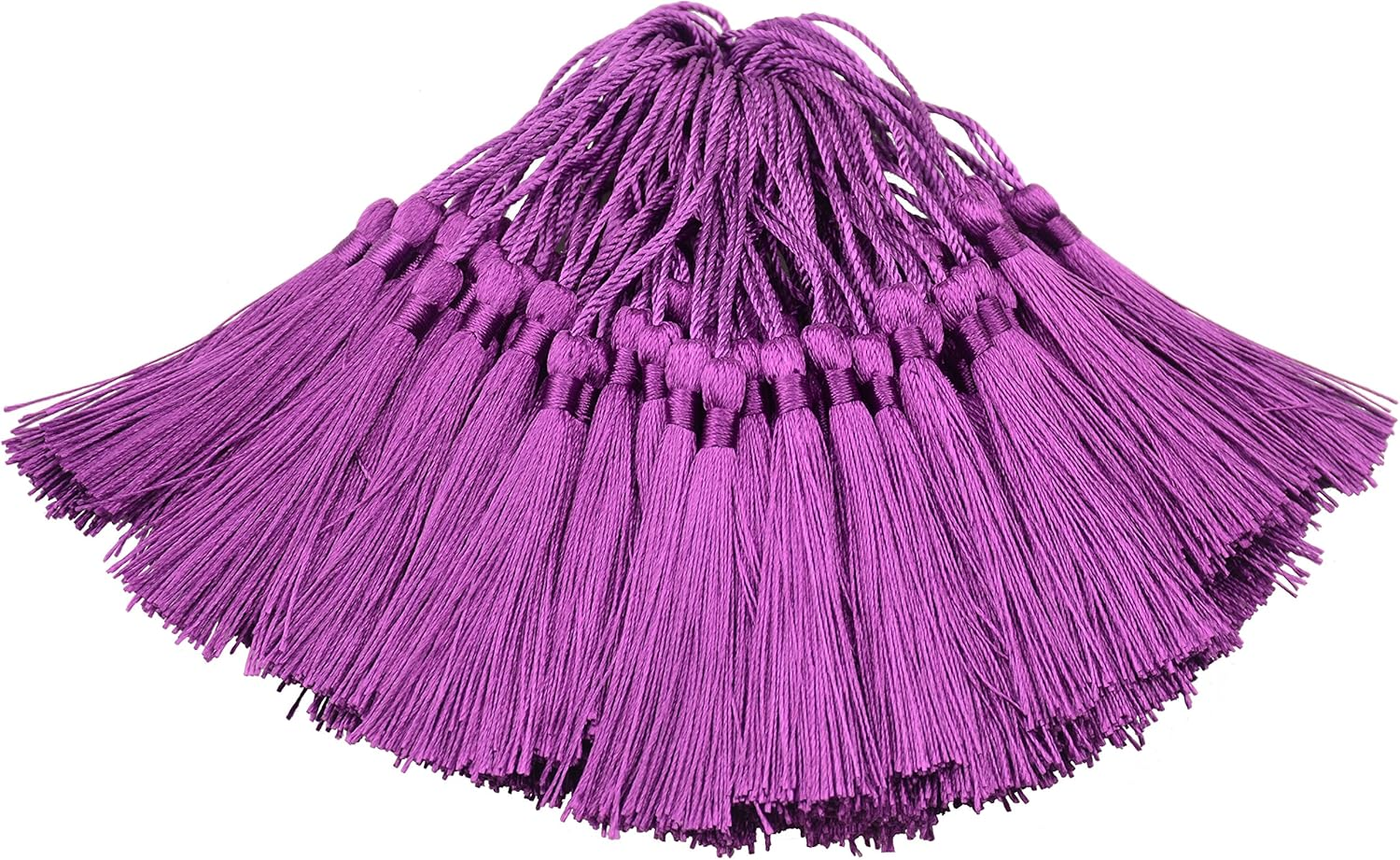 100Pcs 13Cm/5 Inch Silky Floss Bookmark Tassels with 2-Inch Cord Loop and Small Chinese Knot for Jewelry Making, Souvenir, Bookmarks, DIY Craft Accessory (Sky Blue)