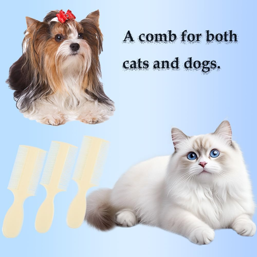 Kuskins 3 Pack Double Sided Baby Comb, Fine Tooth Lice & Dandruff Comb for Newborns, Adults & Pets, Hypoallergenic Rounded Teeth for Cradle Cap (Baby Shower Essential) image number 2