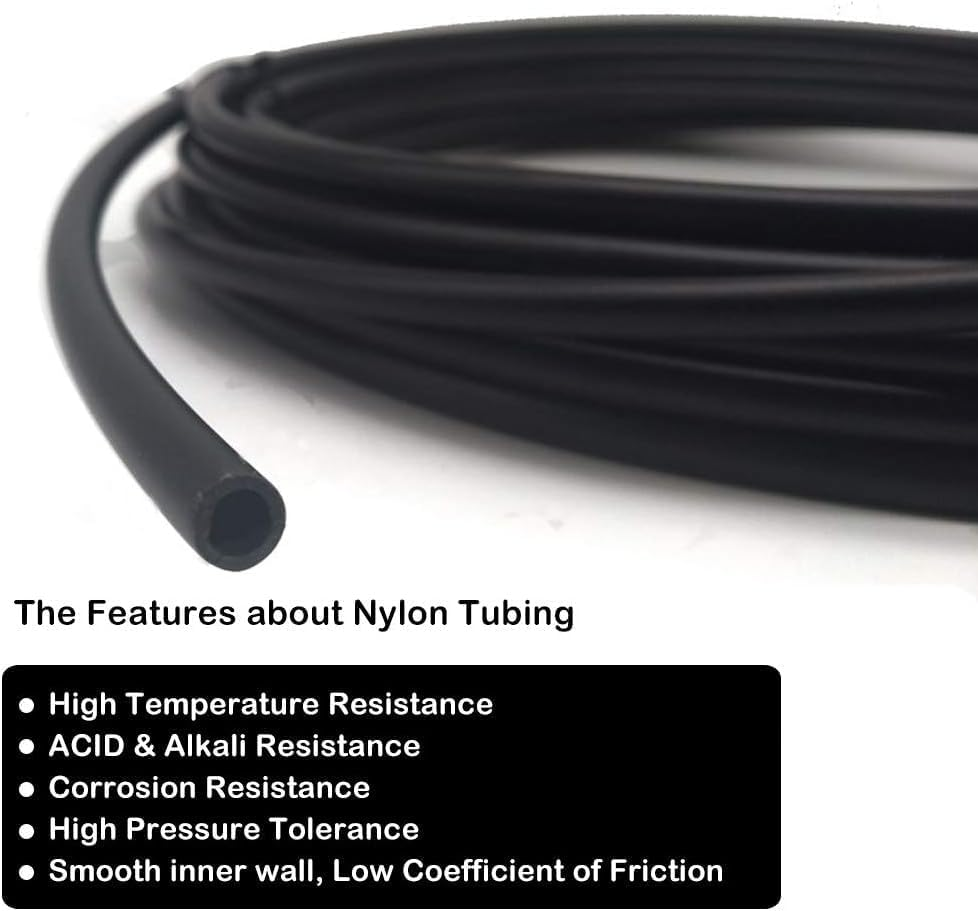 10M Pneumatic Tubing Pipe PU Polyurethane Tube Air Compressor Hose Line Fitting or Fluid Transfer, 4Mm OD X 2.5Mm ID without Fittings (Black 32.8Ft) image number 6