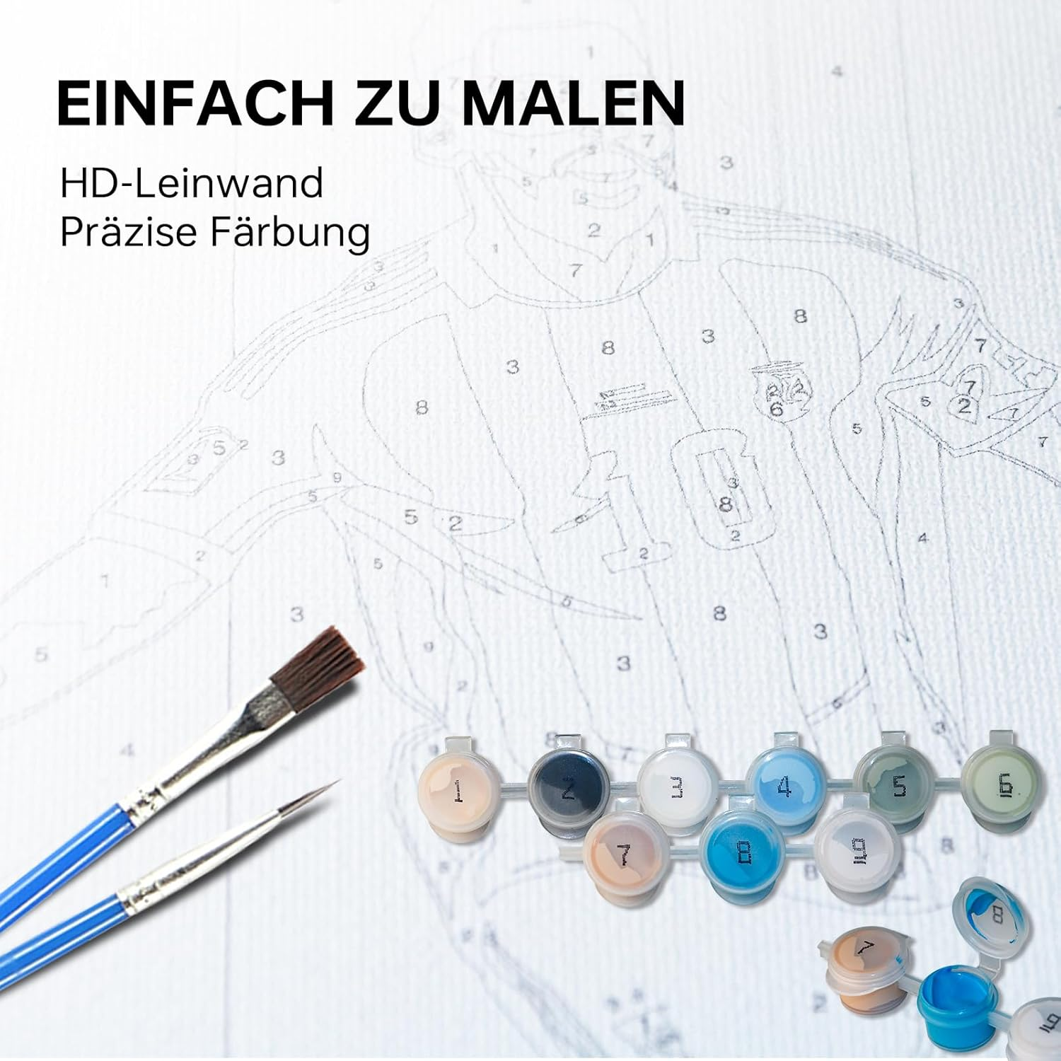 QDUODUO Football Painting by Numbers with Frame for Adults Beginners and Children from 6 Years, LM10 Football Paint by Numbers with Canvas Brushes Acrylic Pigment, 20 X 20 Cm Small DIY Hand-Painted - Cartoon Paint By Numbers Set Of 2 image number 6