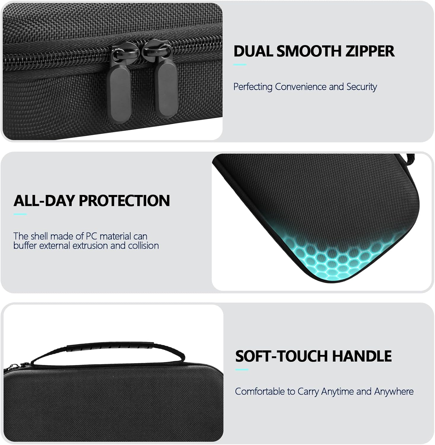 TUCANA Carry Pouch Case Compatible with Nintendo Switch 2 (2025), Switch 2 Portable Hard Travel Case with Pockets and 20 Game Cartridges for Switch 2 Accessories （Black）, Black, Solide image number 2