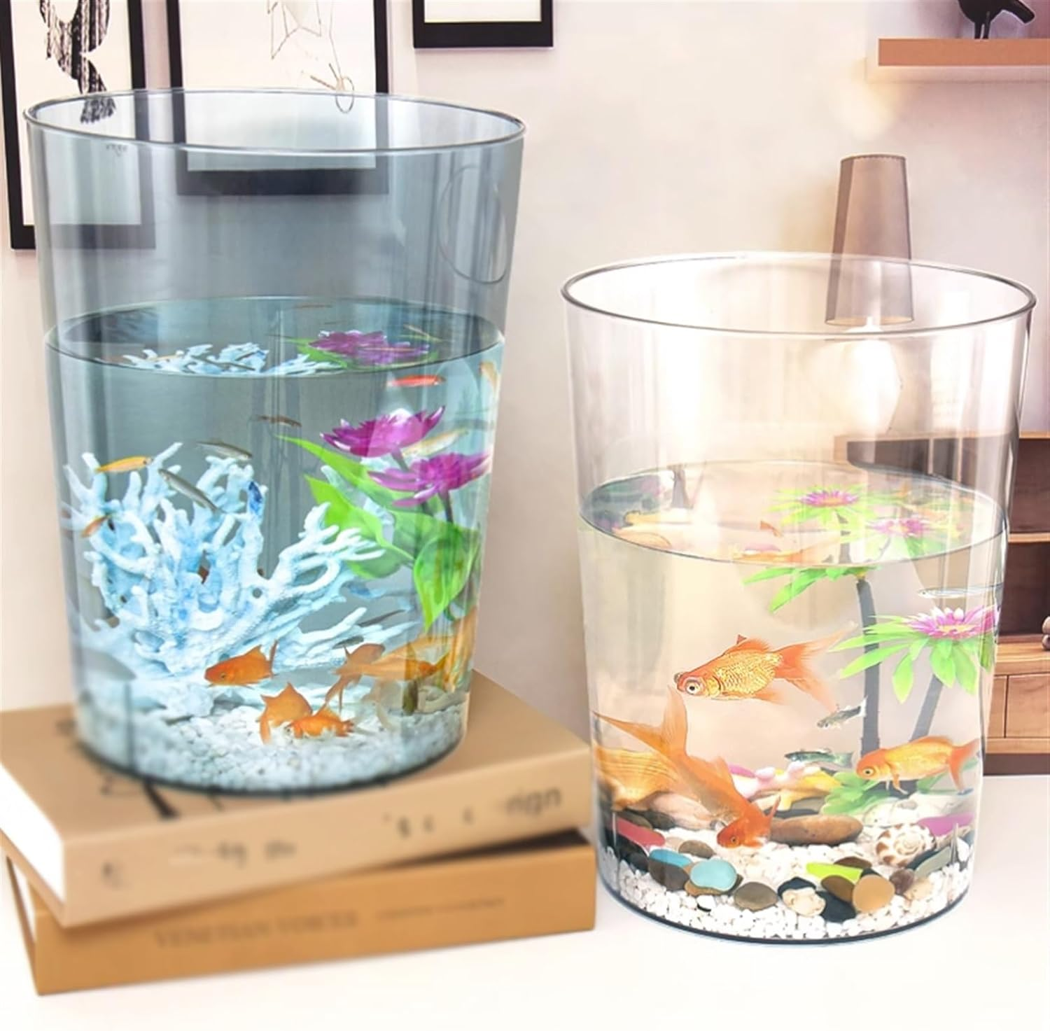 Aquariums Aquarium Tank Acrylic Clear Fish Tank Acrylic Drop-Proof Home Aquarium Set Ecological Aquatic Plants Goldfish Breeding Decorative Ornaments Fish Bowl (Size : Medium) image number 4