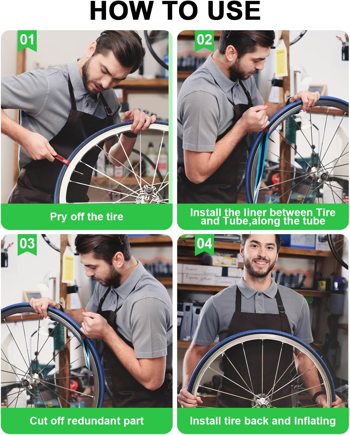 Julai Road Bike Tire Liner, Bicycle Tube Flat Protector Compatible with 700C 27" image number 1