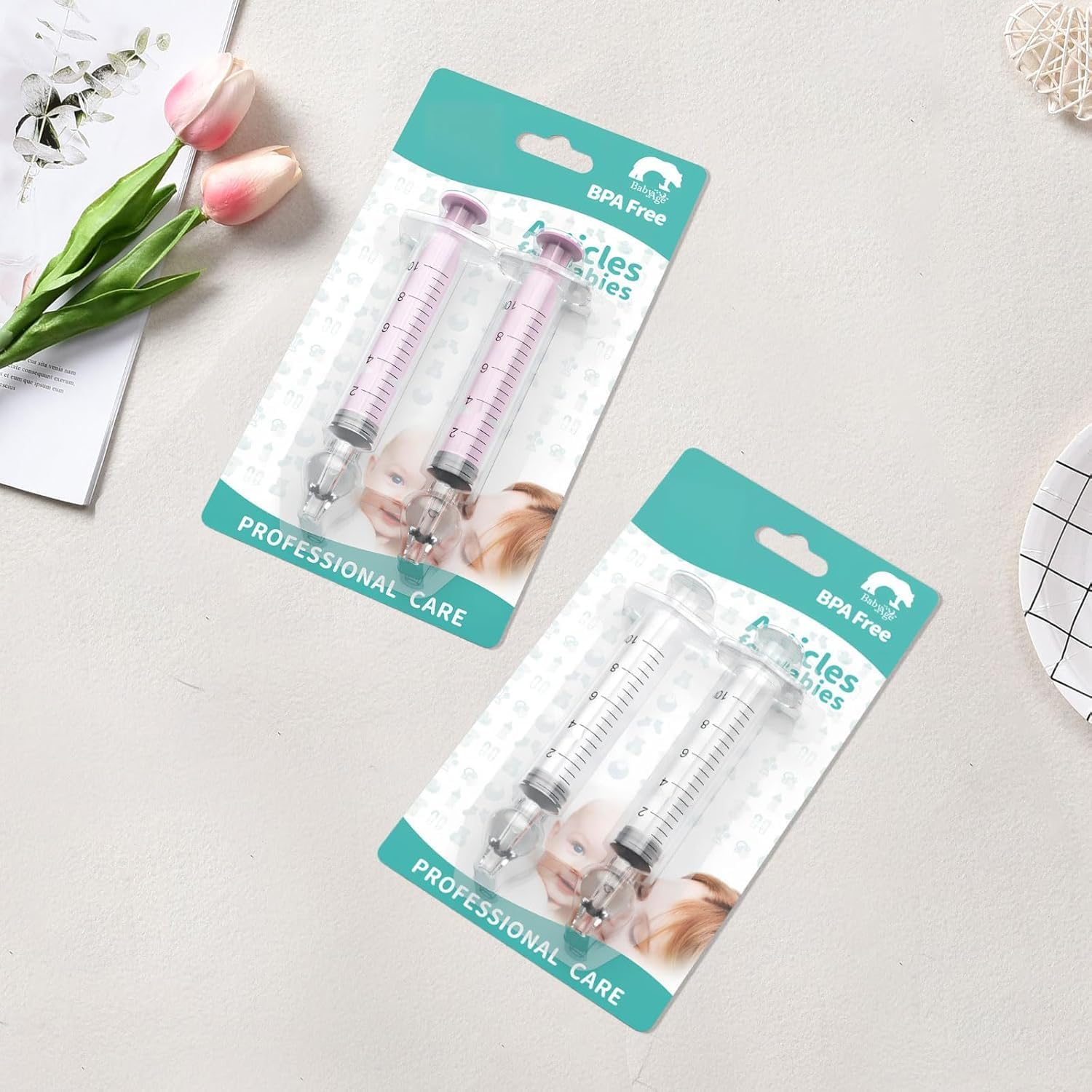 VJSSUJK 4-Pack 10Ml Baby Nasal Aspirator Syringes - Portable Nasal Irrigator for Infants image number 5