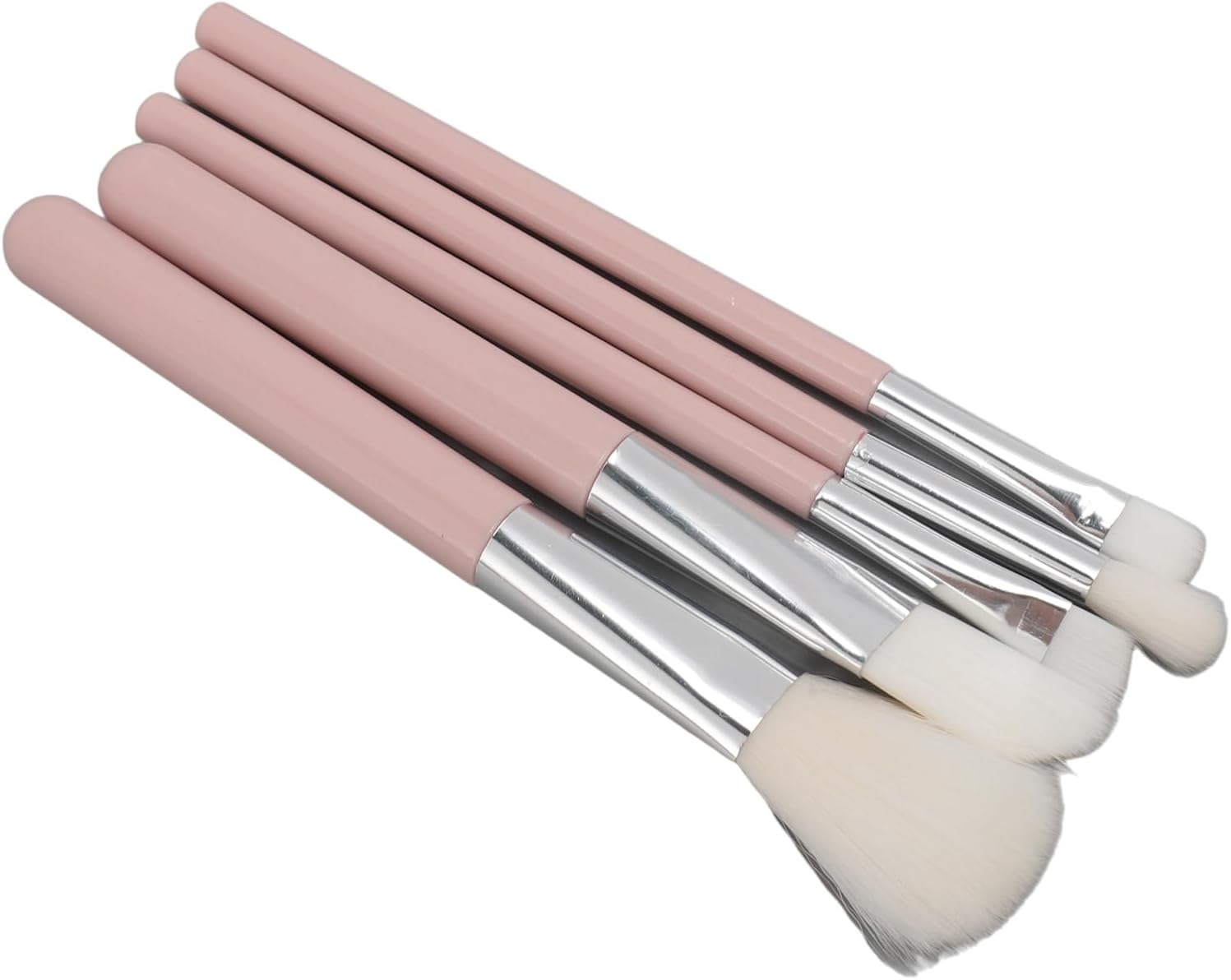 Travel Makeup Brush Set, 5 Pcs Complete Function Cosmetic Brushes Set with Foldable LED Mirror, 300Mah Multifunctional Brush Storage Box, for Home Dormitory Travel image number 5