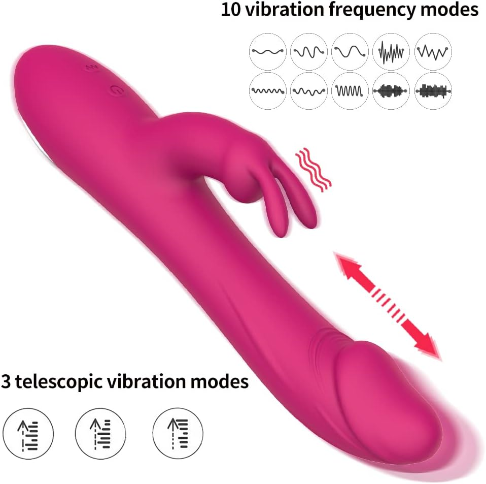 10 Frequency Rabbit Toys Rechargeable Adult Toys Adult Sensory Toys for Women - Female Sex Pleasure Devices Purple Powerful Tongue and Licking G Toys for Female Couples Panty Stimulation image number 4