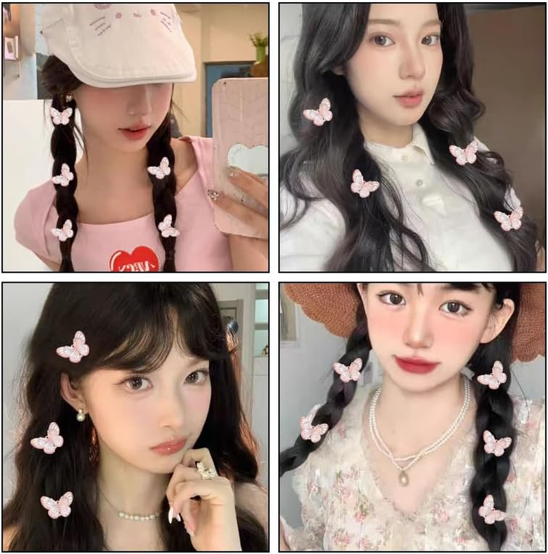 Small Hair Clips for Braids Butterfly Hair Accessories for Women Girls Mini Christmas Hair Clips Decorative Hair Barrettes Butterflies Braiding Hair Clip for Thick Thin Hair Accessory Party Favor