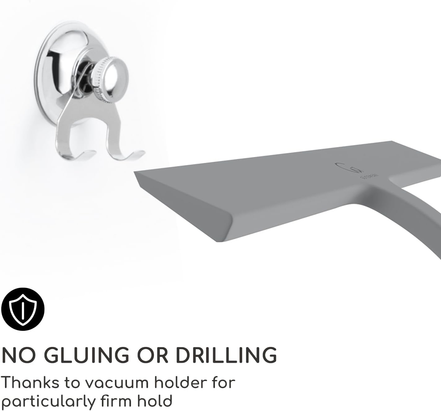 G&Uuml;TEWERK Shower Squeegee for Glass Doors and Windows - 9 Inch Grey Rubber Blade for Cleaning image number 3