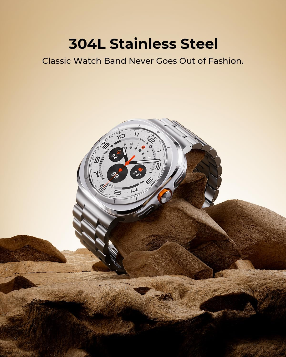 SUNDAREE Band Compatible with Samsung Galaxy Watch Ultra 2024/2025 47Mm,No Gap Men Woman Stainless Steel Metal Replacement Bracelet Smartwatch Strap for Galaxy Watch Ultra Sm-L705,Silver image number 6