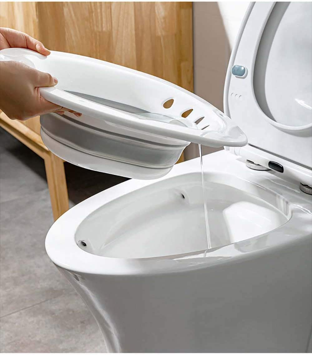 Sitz Bath for Toilet Hemorrhoids - Misszm, for Postpartum Pregnant-Women or Hemorrhoids, Foldable Hangable Storage Large-Capacity Private Care Washing Anti-Overflow Toilet Seat (Pink) - Pink image number 3