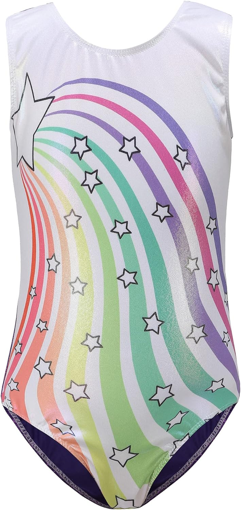 KEOYA Gymnastics Leotards for Girls Gradient Color Sparkle Dance Leotard Sleeveless Dancewear Athletic Ballet Leotards Kids