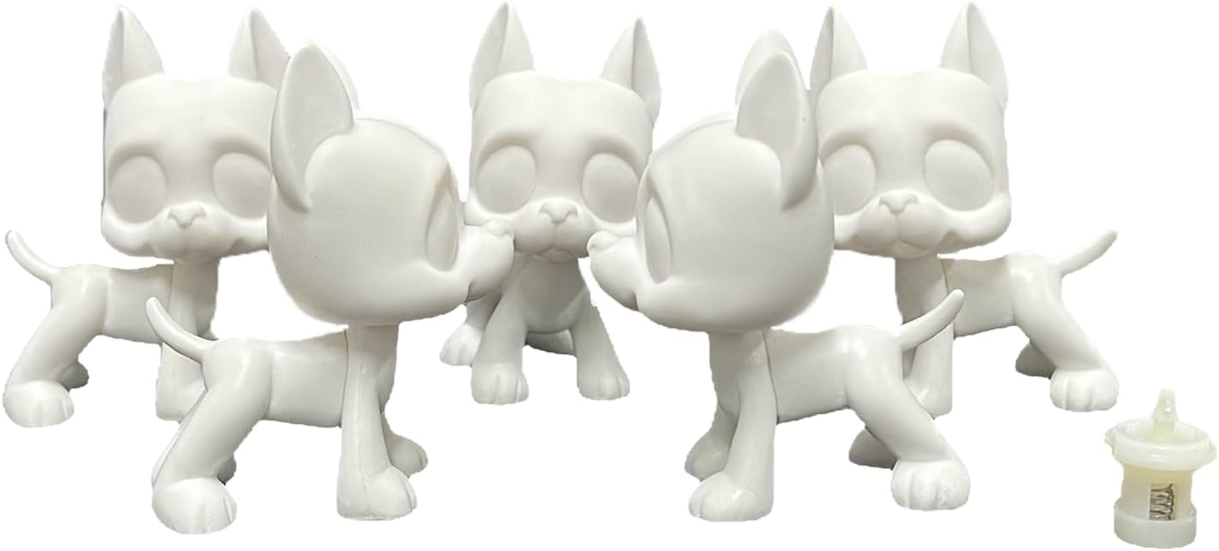 5Pcs/Lot White Base for Pet Shop Great Dane Custom DIY Paint Design Your Pet (Blue) - Cat image number 6