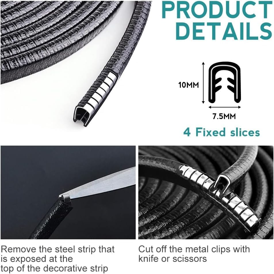 Youngly 10M Rubber Pinch Weld Seal Strip Car Caravan Door Edge Vehicle Protector Trim image number 4