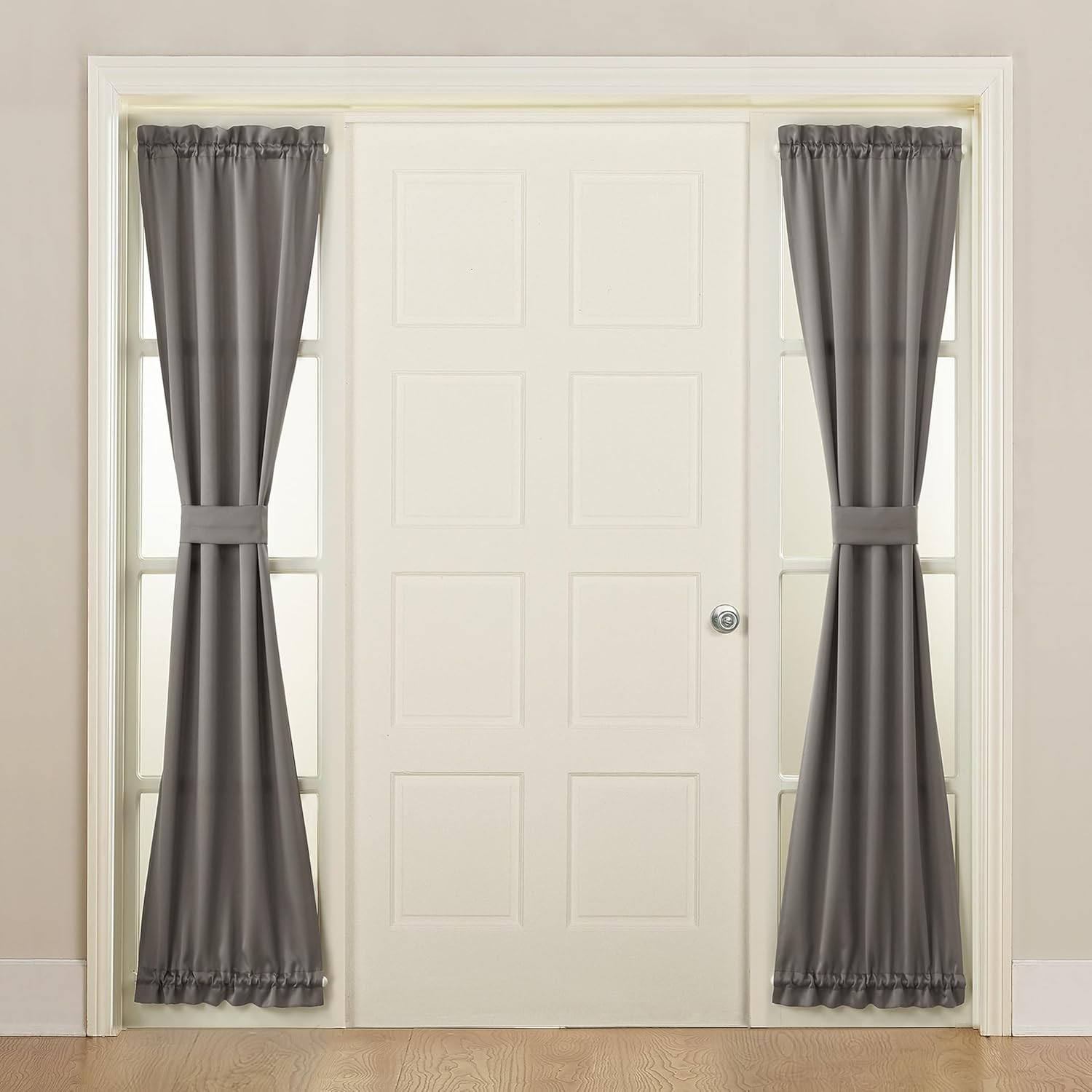 Sun Zero Barrow Front Door Sidelight Curtain Panel, 26" X 72", Stone Beige