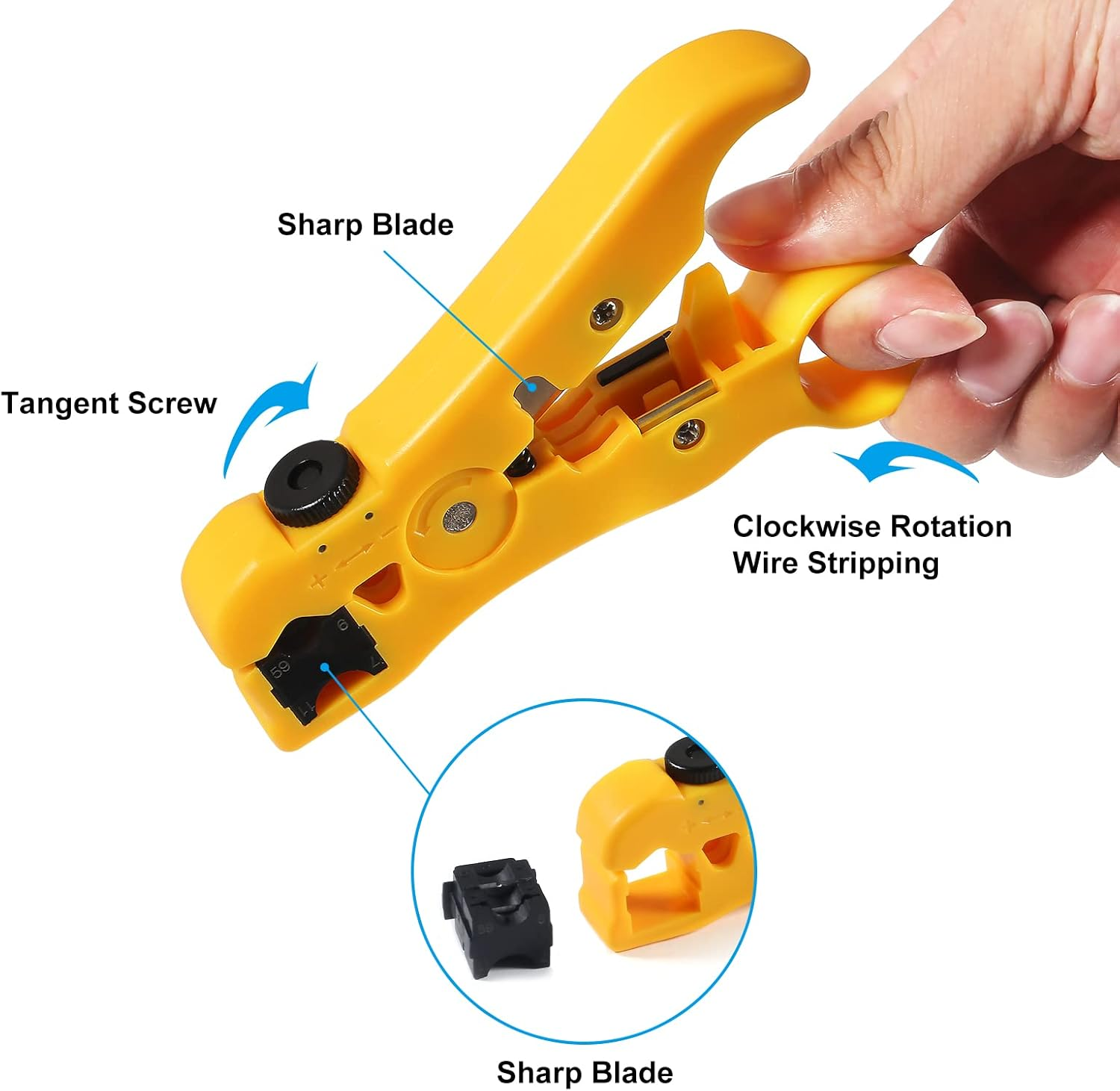 DIANN Coaxial Compression Tool Coax Cable Crimper Kit with 10Pcs F Male and 10Pcs Female to Female RG6 Connectors for RG7/11 and RG59/6/6Q image number 4