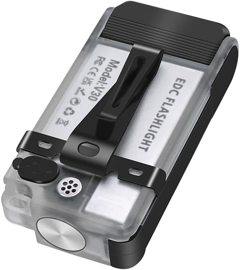 Vortex V30 EDC Flashlight Red UV Green Warm White Light Emergency Signals Fluorescent Powerful 900 Lumen Rechargeable Pocket LED Keychain Flashlight Magnetic End 180&deg; Twistable Head 2-Direction Clip image number 2