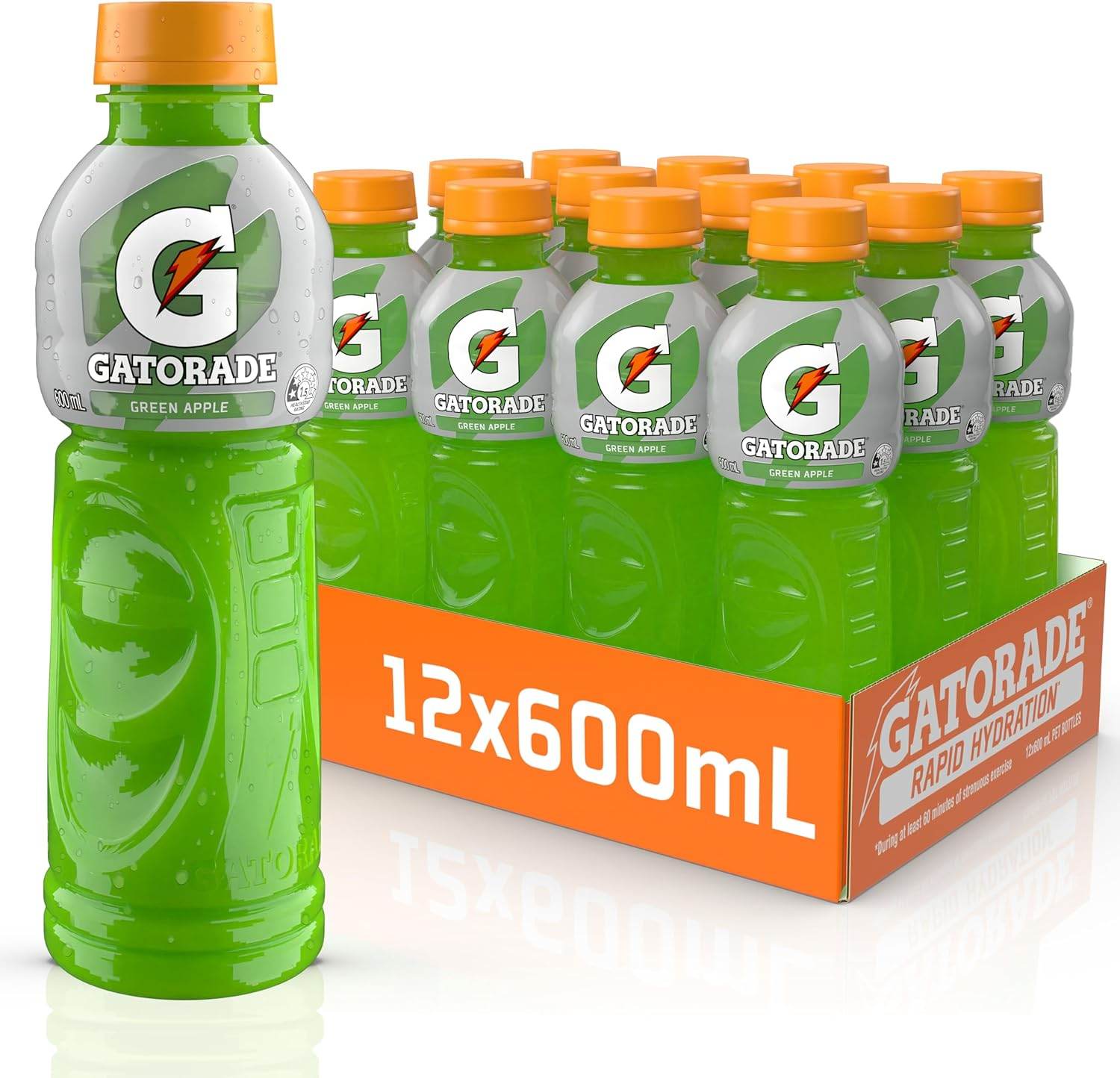 Gatorade Green Apple Flavoured Electrolyte Hydration Sports Drink 600 Ml (Pack of 12)