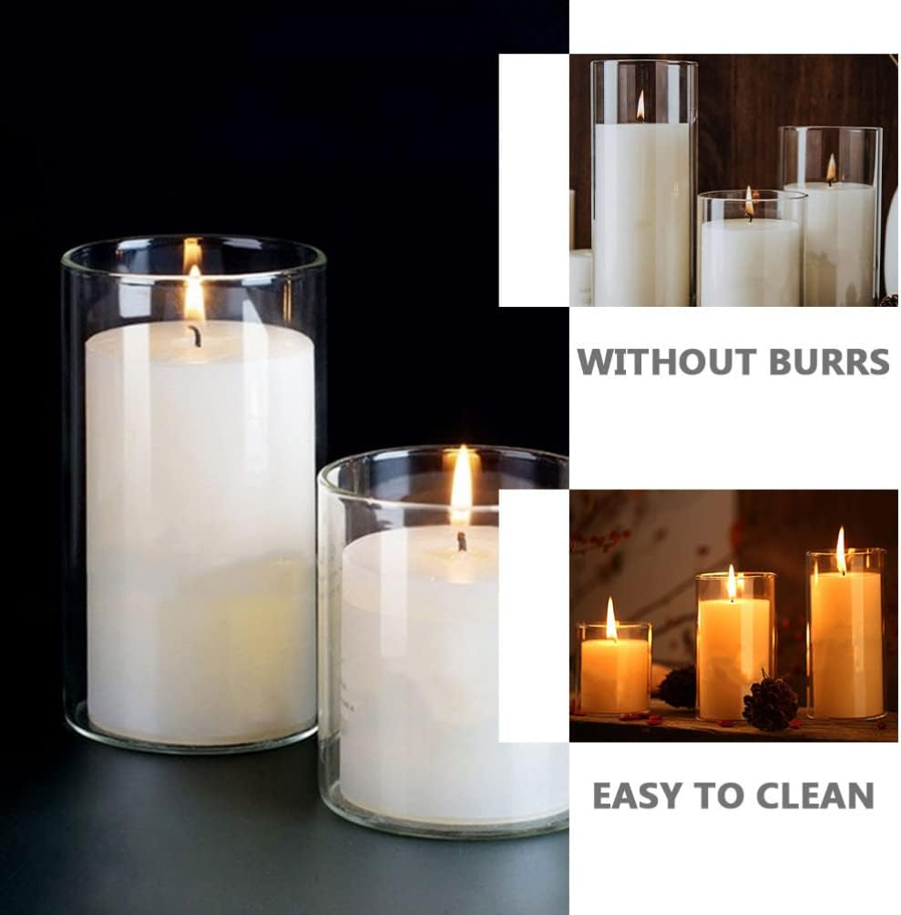 DOITOOL Glass Cylinder Vase Set of 9, Clear Glass Cylinder Vases for Centerpieces, Glass Hurricane Candle Holders for Pillar Candles, Floating Candle Vase for Wedding Decoration image number 3