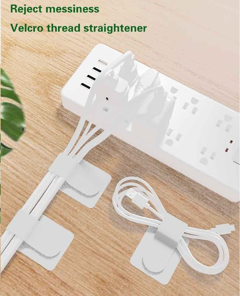 50PCS Self-Adhesive Cable Ties for Fastening and Organizing Data Cables - Cable Management Ties for Headphones, Mobile Phones, and Electronic Devices - under Table Organizer image number 1