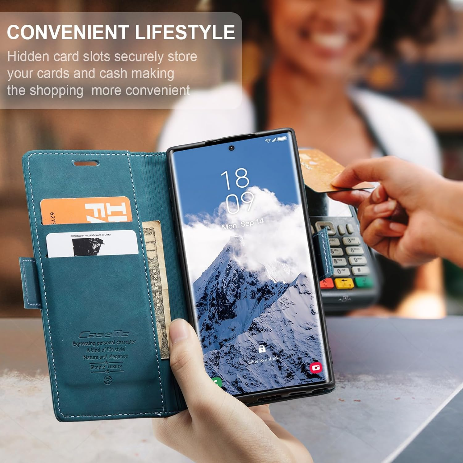 Case for Samsung S25 Ultra, Foldable Flip Case, Shockproof Full Cover Mobile Phone Case S25 Ultra for Sam Sung, Premium Leather Wallet Flip Mobile Phone Case for Sam Sung Galaxy S25 Ultra Case image number 5