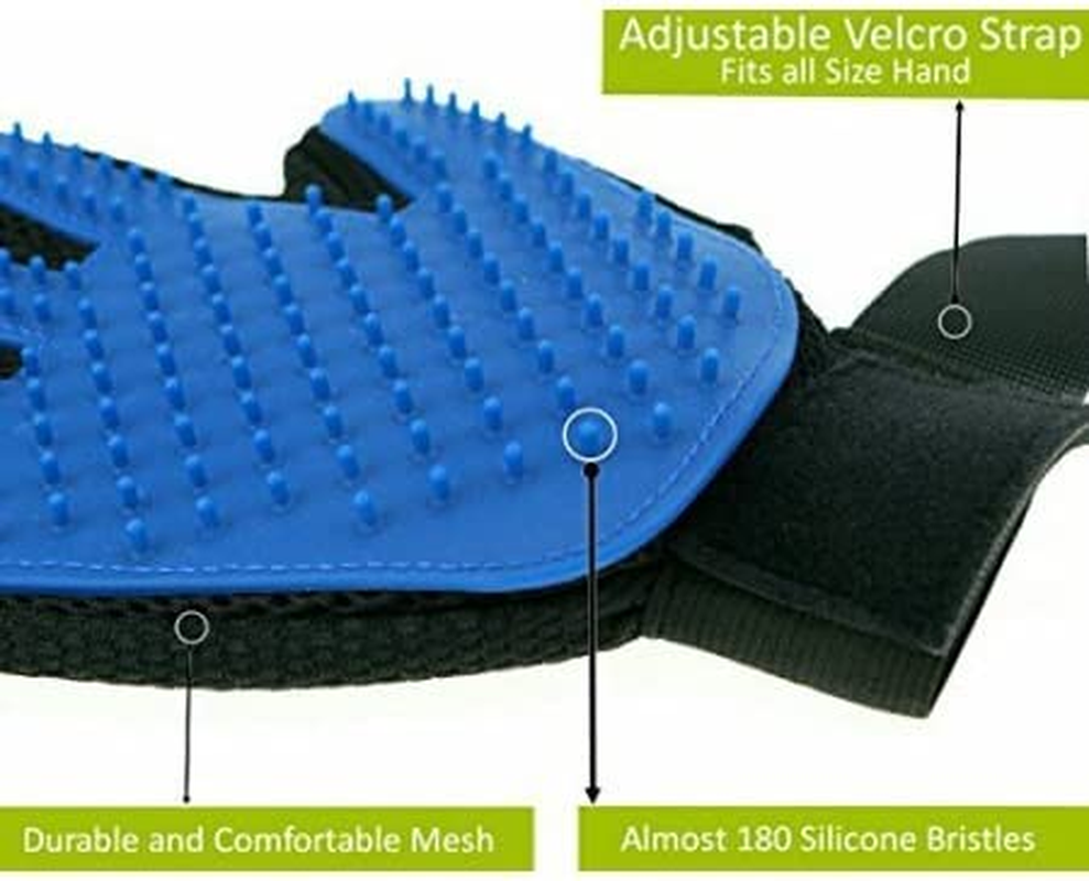 Mr. Peanut'S Pet Grooming Glove Brush and Deshedding Aid - 259 Silicone Pins for More Effective Grooming, Pet Hair Remover Mitt - Long and Short Hair - Dogs, Horses, Bunnies and Some Agreeable Cats