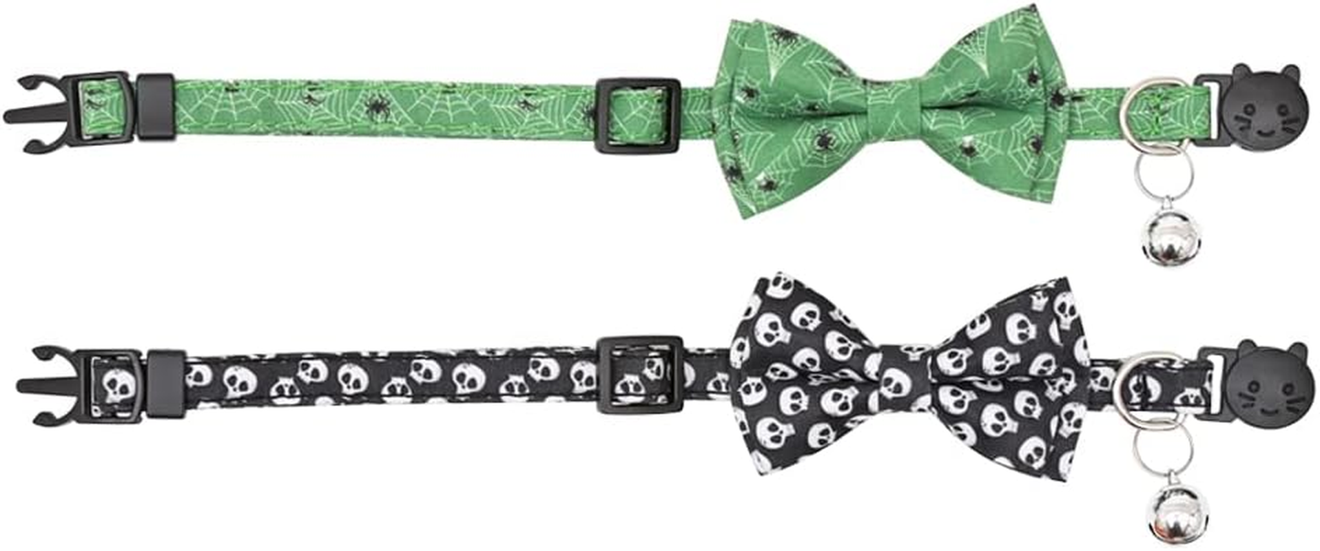 Halloween Cat Collar Breakaway with Cute Bow Tie and Bell for Kitty Adjustable Safety image number 2