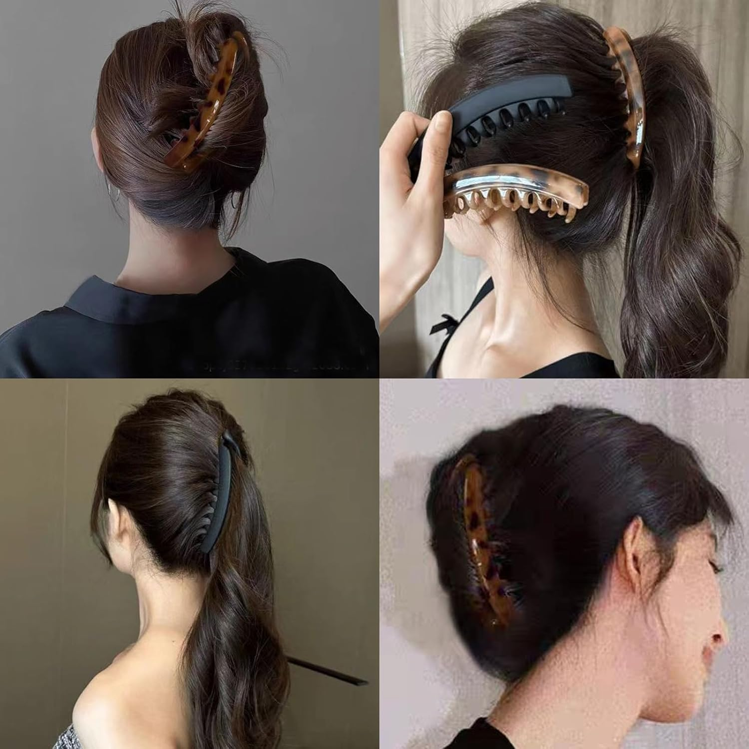 Nonslip Clincher Combs Big Banana Comb,3Pcs Banana Clip Clincher Comb Hair Grips,Big Matte Banana Hair Clip Clincher Comb,Large Banana Hair Clip Clincher Comb,Banana Clip Hair Clincher Comb for Women