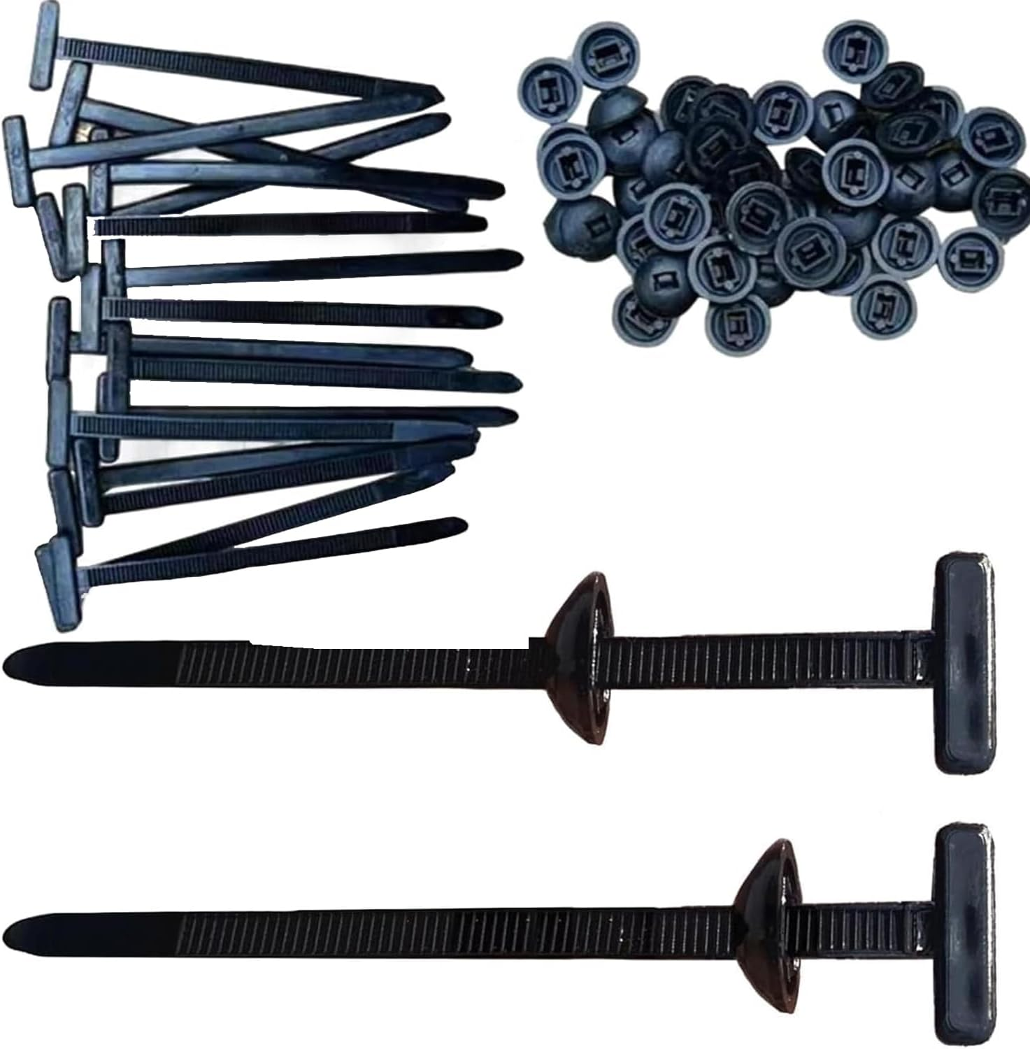 100PCS Nylon Universal Cable Tie Buckle, Universal Push Mount Cable Zip Tie Compatible, Heavy Duty Self-Locking Nylon Zip Ties Holder for Car Repair, UV Resistant Black Plastic Zipties Cinch Straps ﻿ image number 6