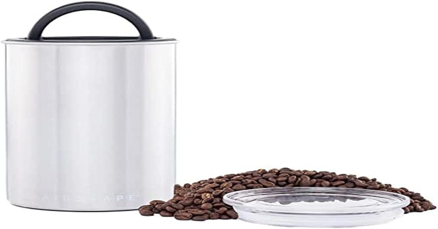Planetary Design Airscape&reg; Stainless Steel Coffee Canister | Food Storage Container | US Patented Inner Plunger Lid REMOVES Excess Oxygen | Don'T Buy Airtight, Buy Air-Less | (Medium, Matte White)