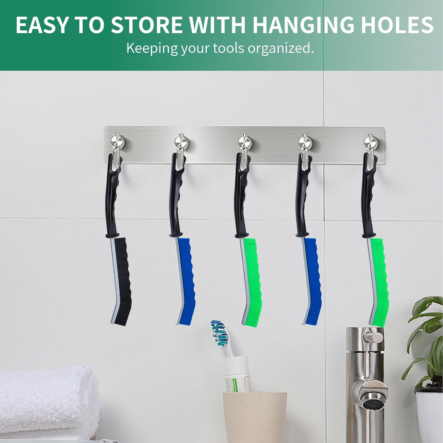 6-Pack Hard Bristle Crevice Cleaning Brush, Best Tool for Cleaning Grout, Gaps, and Sink, Home Cleaning Essentials, Crevice Cleaning Tool for Kitchen and Household Use image number 3