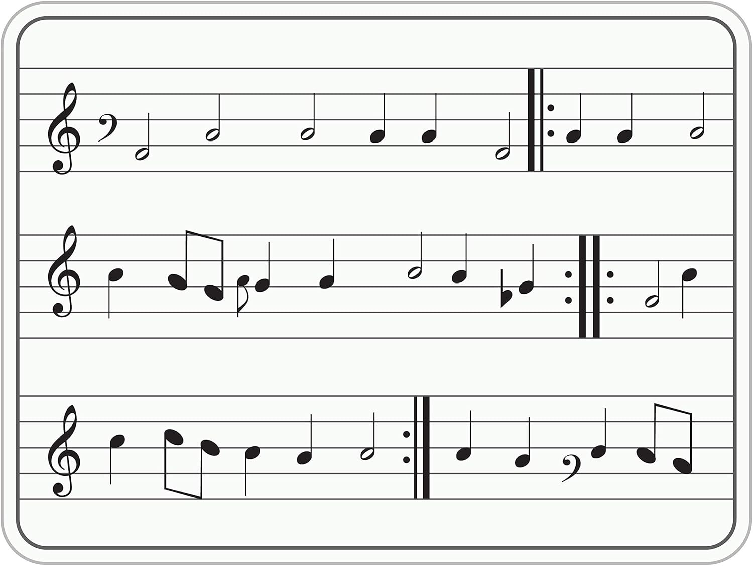 10 Pack Dry Erase Staff Music Lap White Boards 9"X12" L Write Musical Notes and More (Double Sided Mini Whiteboards) Erasers Included image number 6